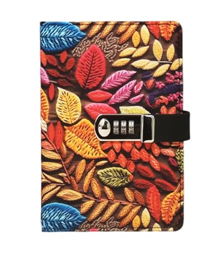 Cheerlife A5 Tagebuch mit Passwort Herz Notizbuch für Geschenke Notizblock Reisetagebuch mit Zahlenschloss 260 Seiten Liniertes Papier (Bunte Blätter) von Kabelife