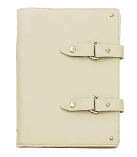 Kabelife PU Leder Notizbuch A5 Nachfüllbarer 6 Löcher Binder Ringbuch 80 Blätter / 160 Seiten Einband Ringbuch Tagebuch für Schule Arbeit Reisen (Hellgelb) von Kabelife