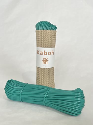 Synthetisches Korbgeflecht. PVC-Rattan-Reparaturmaterial. PVC-Seil zum Flechten von Stühlen. Körbe, Lampen, Gartenmöbel, Blumentöpfe. (Smaragd) von Kaboh