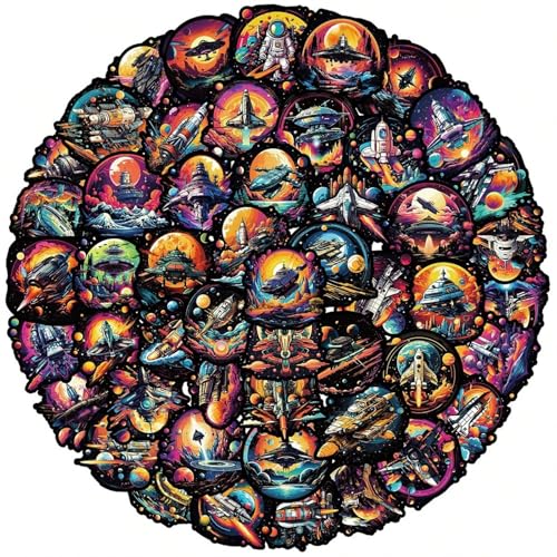 Kabwea 50 Stück Graffiti-Aufkleber der nordischen Fantasy-Raumschiff-Serie, Planeten Deko, Sticker Aesthetic, Sticker Kinder von Kabwea