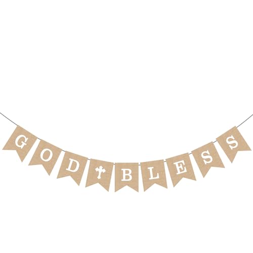 Kabwea Gott Segne Banner, Vielseitiges Und Elegantes Design Für My First Communion, Erstkommunion Dekorationen Und Taufen, Umweltfreundlich Und Langlebig von Kabwea