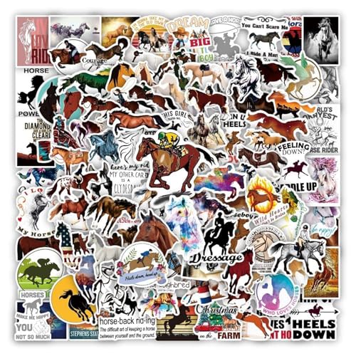 Kabwea Pferde Sticker Set, 100 Stück Wasserfeste Aufkleber Für Kinder Und Erwachsene, Coole Glitzer Sticker Für Skateboards, Wasserflaschen Und Mehr Kabwea Pferde Sticker Set, 100 Stück Wasserfeste Aufkleber Für Kinder Und Erwachsene, Coole Glitzer Sticker Für Skateboards, Wasserflaschen Und Mehr von Kabwea