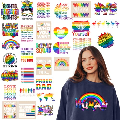 Kaciola 30 Blatt Pride Month DTF Transfers Ready to Press, Rainbow LGBTQ Bügelbilder Aufkleber zum Aufbügeln für T-Shirts, Hoodie, DIY Handwerk Kaciola 30 Blatt Pride Month DTF Transfers Ready to Press, Rainbow LGBTQ Bügelbilder Aufkleber zum Aufbügeln für T-Shirts, Hoodie, DIY Handwerk von Kaciola