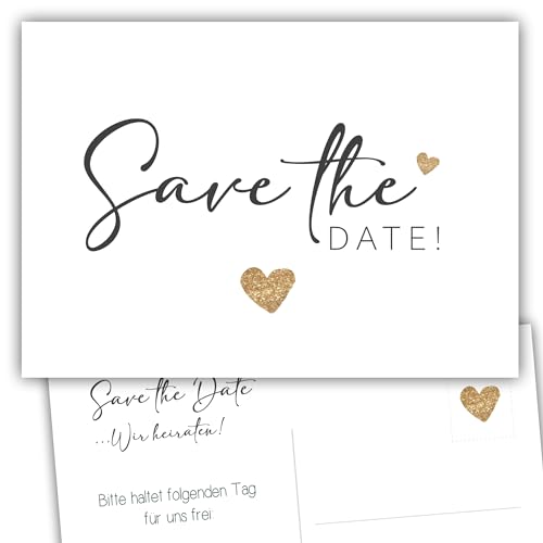 Kackspecht 25 Zauberhafte Save The Date Karten für die Hochzeit auf hochwertigen 300g Cremepapier. Boho Einladungskarten Einladung Hochzeit von Kackspecht