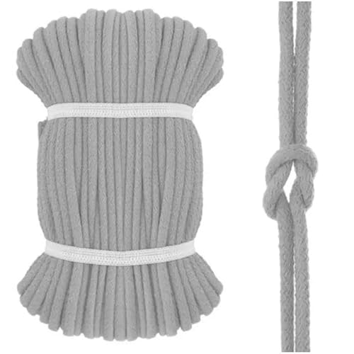 Kacperek - Baumwollkordel 8mm - Kordelband 50 m - 100% Baumwolle, Weich, Leicht Elastisch - für Kleidung, Turnbeutel, DIY Projekte - Kordel Grau Kacperek - Baumwollkordel 8mm - Kordelband 50 m - 100% Baumwolle, Weich, Leicht Elastisch - für Kleidung, Turnbeutel, DIY Projekte - Kordel Grau von Kacperek