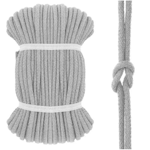 Kacperek - Baumwollkordel 8mm - Kordelband 50 m - 100% Baumwolle, Weich, Leicht Elastisch - für Kleidung, Turnbeutel, DIY Projekte - Kordel Hellgrau Kacperek - Baumwollkordel 8mm - Kordelband 50 m - 100% Baumwolle, Weich, Leicht Elastisch - für Kleidung, Turnbeutel, DIY Projekte - Kordel Hellgrau von Kacperek