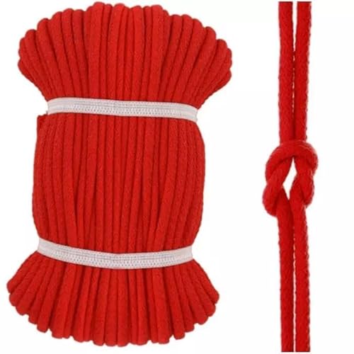 Kacperek - Baumwollkordel 8mm - Kordelband 50 m - 100% Baumwolle, Weich, Leicht Elastisch - für Kleidung, Turnbeutel, DIY Projekte - Kordel Rot Kacperek - Baumwollkordel 8mm - Kordelband 50 m - 100% Baumwolle, Weich, Leicht Elastisch - für Kleidung, Turnbeutel, DIY Projekte - Kordel Rot von Kacperek