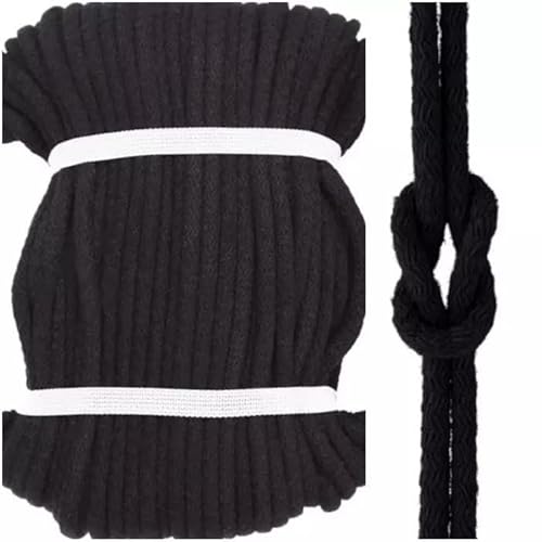 Kacperek - Baumwollkordel 8mm - Kordelband 50 m - 100% Baumwolle, Weich, Leicht Elastisch - für Kleidung, Turnbeutel, DIY Projekte - Kordel Schwarz Kacperek - Baumwollkordel 8mm - Kordelband 50 m - 100% Baumwolle, Weich, Leicht Elastisch - für Kleidung, Turnbeutel, DIY Projekte - Kordel Schwarz von Kacperek