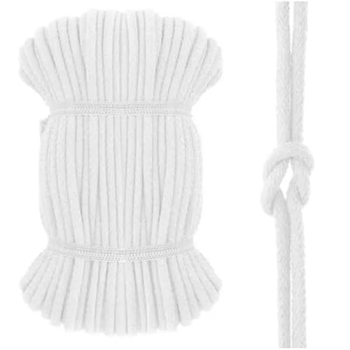 Kacperek - Baumwollkordel 8mm - Kordelband 50 m - 100% Baumwolle, Weich, Leicht Elastisch - für Kleidung, Turnbeutel, DIY Projekte - Kordel Weiß Kacperek - Baumwollkordel 8mm - Kordelband 50 m - 100% Baumwolle, Weich, Leicht Elastisch - für Kleidung, Turnbeutel, DIY Projekte - Kordel Weiß von Kacperek