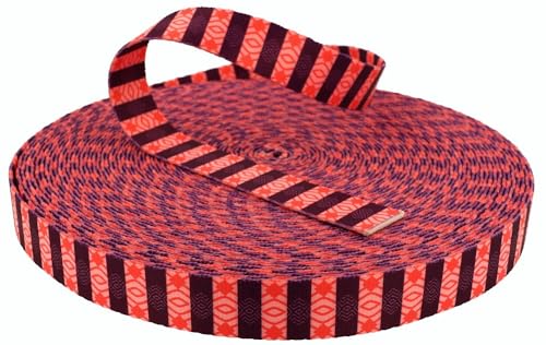 Kacperek - Gurtband Polyester - mit Aufdruck - Stark für DIY Abschleppseile und Gepäckgurt - Gewebeband - Gurtbänder für Taschen, Rucksack Band, Gürtel - 10m Lang - Breite 25mm - Chevron von Kacperek