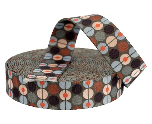 Kacperek - Gurtband Polyester - mit Aufdruck - Stark für DIY Abschleppseile und Gepäckgurt - Gewebeband - Gurtbänder für Taschen, Rucksack Band, Gürtel - 10m Lang - Breite 25mm - Räder von Kacperek