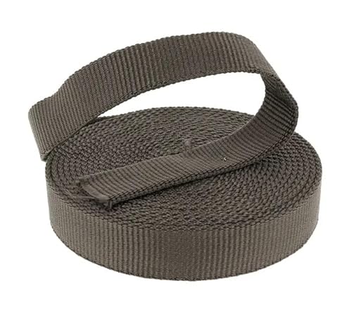 Kacperek - Gurtband Polypropylen - 50 Meter Länge - Stark für DIY Abschleppseile und Gepäckgurt - Gewebeband - Gurtbänder für Taschen, Rucksack Band, Gürtel - Breite 25mm - Graphit von Kacperek