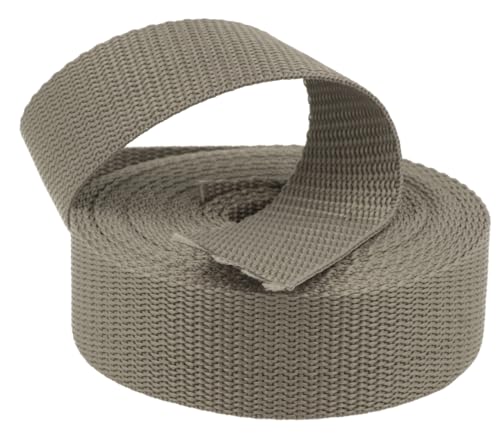Kacperek - Gurtband Polypropylen - 50m Lang - Stark für DIY Abschleppseile und Gepäckgurt - Gewebeband - Gurtbänder für Taschen, Rucksack Band, Gürtel - Breite 30mm - Hellgrau von Kacperek