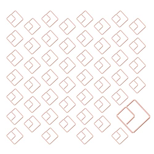 50 Stück Büroklammern Quadratische, Papierklammern aus Metall, Kreative Lesezeichen Büroklammern, Büroklammern Papier Clips, Schreibwaren Klammern für Büro, Schule, Hochzeit, Dekoration von Kacrilidi