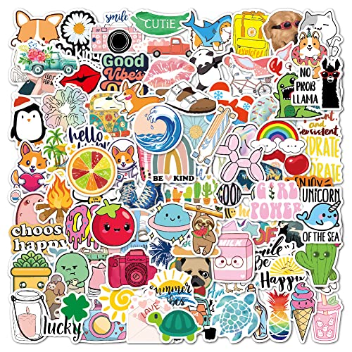 100 Stück Aesthetic Aufkleber Sticker Set, Wasserfeste Vinyl Ästhetik Decals für Scrapbook Laptop Skateboard Trinkflasche MacBook iPad Handy Moped Fahrrad Koffer von Kaderas