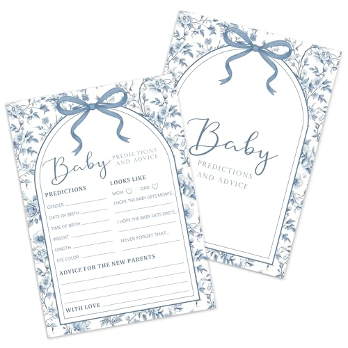 25 x Baby-Vorhersagekarten, Babyparty-Party-Spiele-Ratschläge-Karte (Chinoiserie) von Kaderas