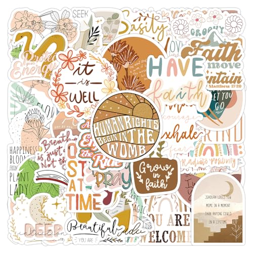 50 Stk Boho Sticker Aufkleber für Laptop Telefon Scrapbook Skateboard Koffer Gitarre, Aesthetic Vintage Wasserfeste Stickerset für Kinder Teenager Erwachsene (A) von Kaderas