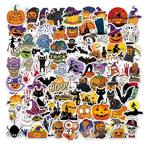 Halloween Aufkleber Pack 100 Stück für Dekoration, Vinyl Stickers Decals für Skateboard Auto Motorräder Fahrrad Gepäck Laptop Koffer von Kaderas