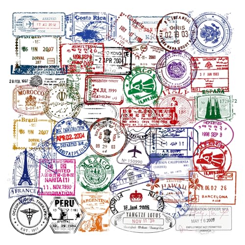 Vintage Poststempel Sticker 50 Stück, Retro Reisen Briefmarken Aufkleber Transparent für Scrapbook Koffer Helm Laptop Wasserflasche Vintage Poststempel Sticker 50 Stück, Retro Reisen Briefmarken Aufkleber Transparent für Scrapbook Koffer Helm Laptop Wasserflasche von Kaderas