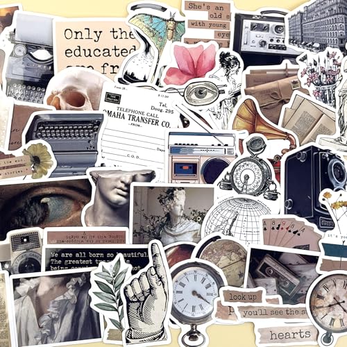 Vintage Sticker Aesthetic Aufkleber 50 Stücke, Retro Vinyl Aufkleber für Kindle Scrapbook Laptop Helm Koffer Vintage Sticker Aesthetic Aufkleber 50 Stücke, Retro Vinyl Aufkleber für Kindle Scrapbook Laptop Helm Koffer von Kaderas