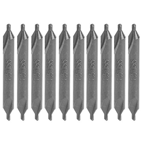 Kadimendium 10-teiliger Zentrierbohrer HSS Typ A für Matrize Edelstahl Allgeschliffene Spiralpositionierung Senker Drehmaschine Fräswerkzeugsatz Zentrierbohrer 1,5 Mm von Kadimendium