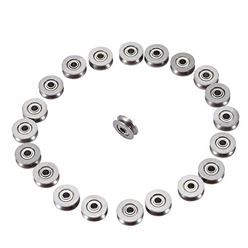 Kadimendium 20pcs V-Nut-Kugellager-Riemenscheiben-Führungs-Radlager für Schienen-Linear-Bewegungssystem V623ZZ 3x12x4mm von Kadimendium