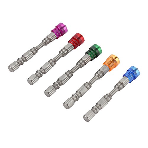 5-teiliges S2-Stahl-Magnetkreuz-Schraubendreher-Bit-Set, PH2-Schraubendreher-Bits-Set für Trockenbauschrauben, 1/4-Zoll-Schaft(bunt) von Kadimendium