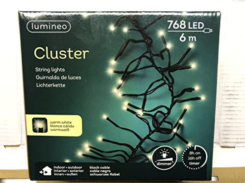 Lichterkette CLUSTER TWINKLE 1128 LED 10,5 m warm weiß, schwarzes Kabel von Kaemingk