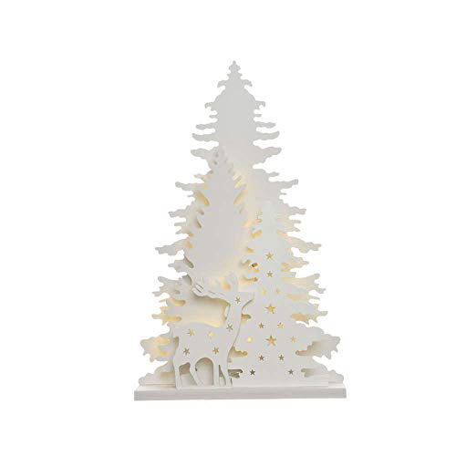 Kaemingk LED Holzbaum mit Hirsch batteriebetrieben mit Timer H ca. 35,5cm von Kaemingk