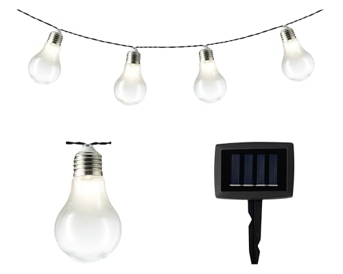 Lumineo 894650 LED Solar Lichterkette 10 tlg. Glühlampe klar Partylichterkette Garten Glühbirne von Kaemingk
