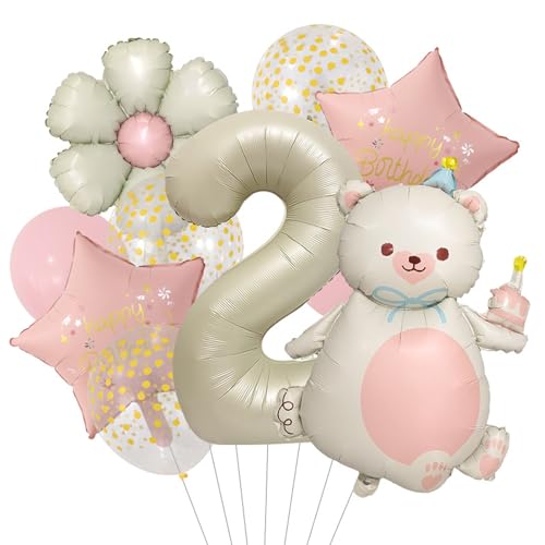 Bär Geburtstagsdeko 2 Jahr Junge, Luftballon 2. Geburtstag Junge Mädchen, Bären Deko Geburtstag 2-Jahre Set mit Bäre Folienballon und Stern Helium Ballons, Ballondekorationen für Kinder (Weiß-2 Jahr) Bär Geburtstagsdeko 2 Jahr Junge, Luftballon 2. Geburtstag Junge Mädchen, Bären Deko Geburtstag 2-Jahre Set mit Bäre Folienballon und Stern Helium Ballons, Ballondekorationen für Kinder (Weiß-2 Jahr) von Kaezuy
