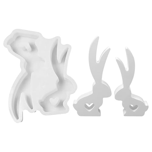 Kaezuy 3D Ostern Hasenform Silikonform Kaninchen Herz Gießformen Für Kerzen Seife Gips Basteln Handmade Crafts Easter Decorations von Kaezuy