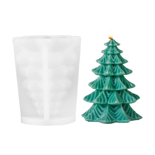 Kaezuy 3D Silikon Kerzenformen Set Weihnachten DIY Handwerk Heimdekoration Zum Gießen Für Kerzen Seifen Gipsarbeiten 2 Größen 7.7×9.5cm 7.1×10.3cm (B) von Kaezuy