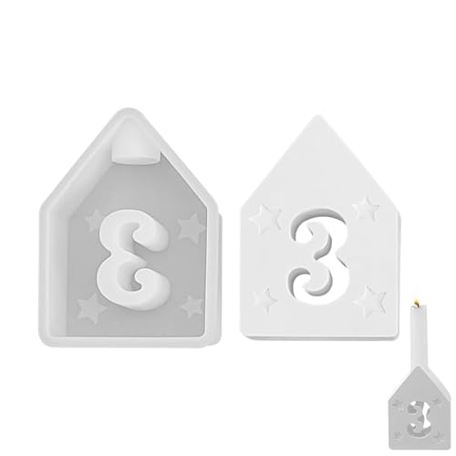 Kaezuy Advent Zahlen 1-4 Silikonform Kerzenständer DIY Gießform Für Bastelarbeiten Gips Kerzen Heimwerken Geschenkset Weihnachtsdeko (B) von Kaezuy