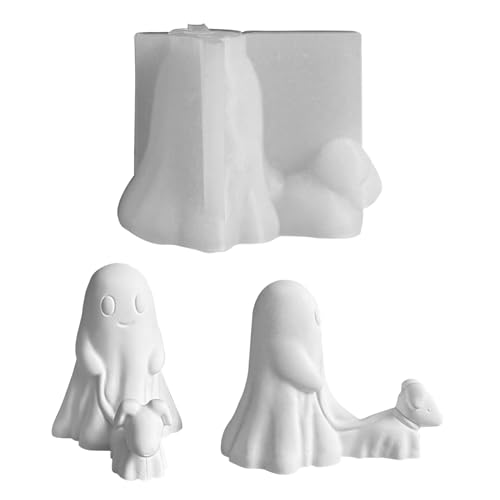 Kaezuy Halloween Geist Hund Silikonformen Für Kerzenherstellung DIY Gießformen Seifen Gipsarbeiten Flexible Handhabung 2 Größen (A) von Kaezuy