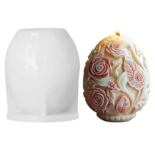 Kaezuy Osterei Silikonform Gießformen Für Kerzen Seifen Blumen DIY Osterdekoration Wiederverwendbare Eierformen Für Kerzenherstellung Seifenguss Bastelprojekte (C) von Kaezuy