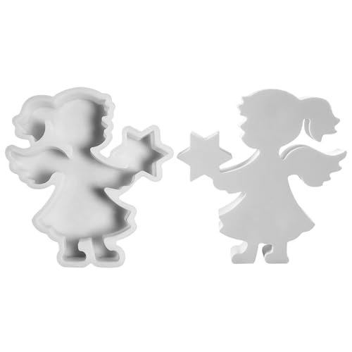 Kaezuy Silikon Gießformen Für Kerzen Seife Gips DIY Handwerk Set Inklusive 2 Forms (15,5×12,5×2,2 Cm & 14,8×14,2×2,2 Cm) - Ideal Für Dekorative Figuren Weihnachtsmotive Und Bastelprojekte (A) von Kaezuy