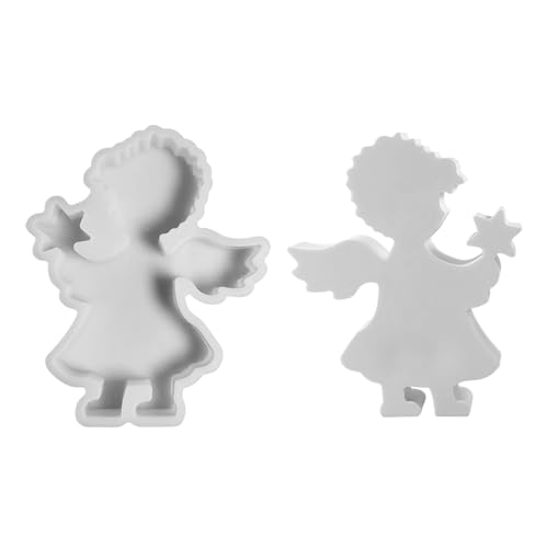 Kaezuy Silikon Gießformen Für Kerzen Seife Gips DIY Handwerk Set Inklusive 2 Forms (15,5×12,5×2,2 Cm & 14,8×14,2×2,2 Cm) - Ideal Für Dekorative Figuren Weihnachtsmotive Und Bastelprojekte (B) von Kaezuy