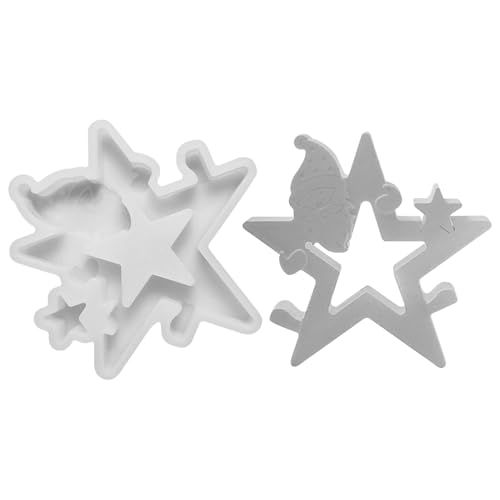 Kaezuy Silikon Gießformen Santa Claus Stern Weihnachten Kerzenformen Für DIY Handwerk Geschenkdeko Aus Hochwertigem Silikon 3 Größen (C) von Kaezuy