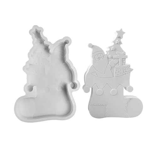 Kaezuy Silikon Gießformen Weihnachten Weihnachtsmann 12.9×12.5×2.2cm Für DIY Kerzen Epoxidharz Handwerk Geschenk Basteln Adventsdekoration (A) von Kaezuy