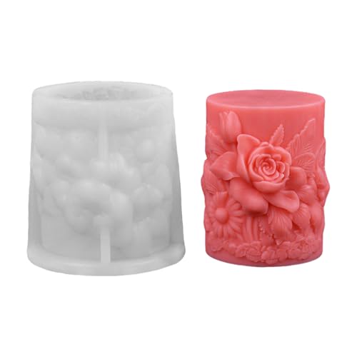 Kaezuy Silikon Kerzenformen 3D Blumen Gießformen Valentinstag Hochzeit Handgemachte Kerzen Sojawachs Für Handwerk DIY Geschenkset Basteln (B) von Kaezuy
