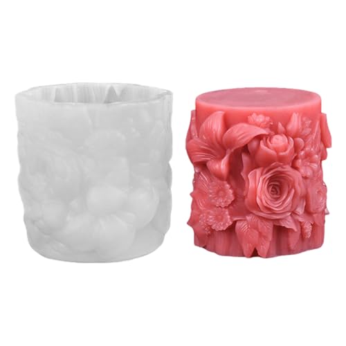 Kaezuy Silikon Kerzenformen 3D Blumen Gießformen Valentinstag Hochzeit Handgemachte Kerzen Sojawachs Für Handwerk DIY Geschenkset Basteln (D) von Kaezuy
