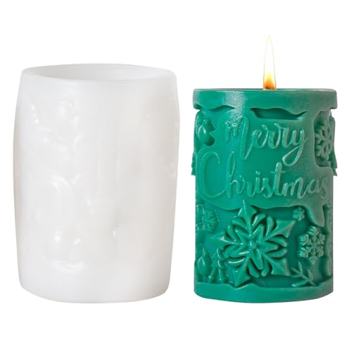 Kaezuy Silikon Kerzenformen Weihnachten 4 Designs DIY Gießformen Für Kerzen Seife Epoxidharz Transparent Weiß Weihnachtsschmuck (B) von Kaezuy