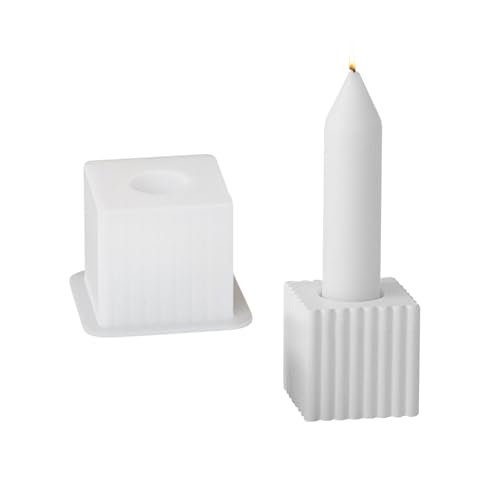 Kaezuy Silikonform Quadratische Kerzenhalter Gießformen Für Stabkerzen Teelichter Bastelset 3 Größen Hitzebeständig Flexibel DIY Handwerk (C) von Kaezuy