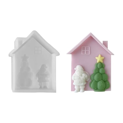 Kaezuy Silikonform Weihnachtshaus Kerzenform Gießform Aus Hochwertigem Silikon Für Handmade Crafts Christmas Home Decoration DIY Geschenkideen von Kaezuy