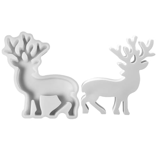 Kaezuy Silikonformen Elch Kerzenform Gießformen Weihnachten Gipsformen DIY Deko Handwerk Geschenkset Mit Messraster (B) von Kaezuy
