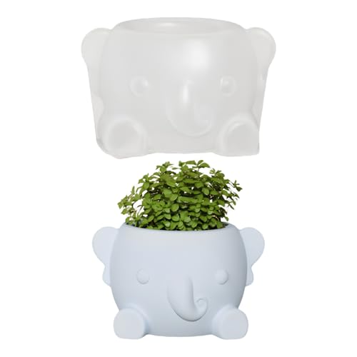 Kaezuy Silikonformen Elefant 2 Stück 3D Blumentopf Tiere Gipsformen Für DIY Bastelarbeiten Kunsthandwerk Beton Epoxidharz (B) von Kaezuy
