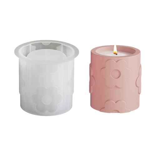 Kaezuy Silikonformen Für Kerzenhalter Vase Beton Gießformen Mit Deckel Hausdekoration DIY Geschenke Hochwertiges Silikon (B) von Kaezuy