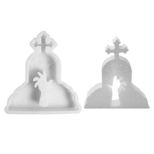Kaezuy Silikonformen Halloween Ornament DIY Gießformen Für Epoxidharz Gips Basteln Handwerk Home Decor 2 Größen Hitzebeständig (B) von Kaezuy