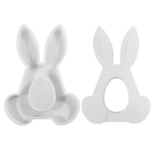 Kaezuy Silikonformen Osterhase Gießformen Für Kerzenherstellung Ostern DIY 3D-Design 19x14x2cm Hitzebeständige Silikonform Gipsformen Seifenherstellung Backdekoration von Kaezuy